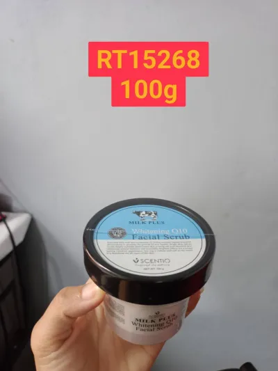 SCENTIO Milk Plus Whitening Q10 Facial Scrub 100g.