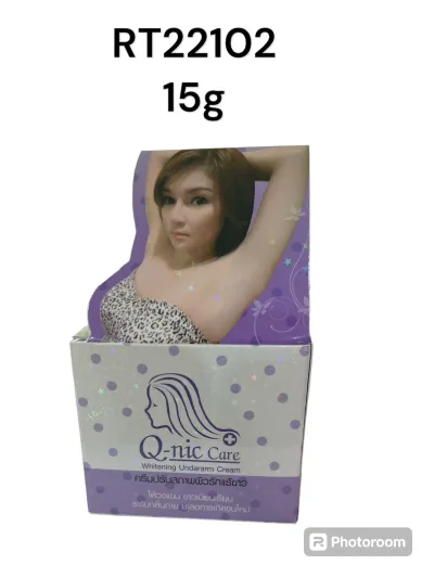 Q-nic Care Whitening underarm cream 15g. (สีม่วง)