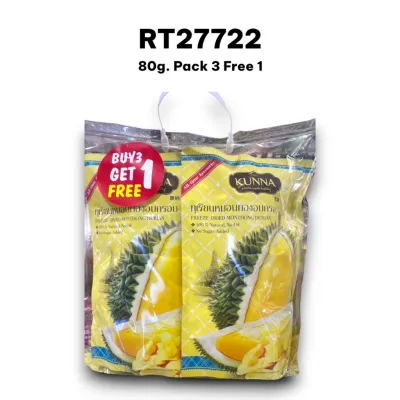KUNNA Freeze-Dried Monthong Durian 80g. x 3