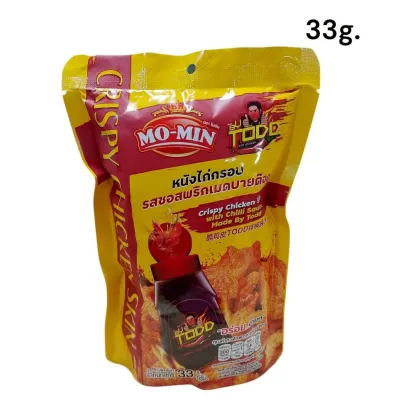 MO-MIN Crispy Chicken Skin with Chilli Sauce Made By Todd 33g.