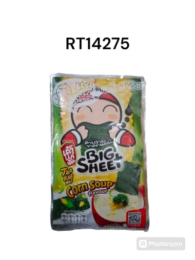 TAO KAE NOI Big Sheet Fried Seaweed Corn Soup Flavor (3.2g. x 12)