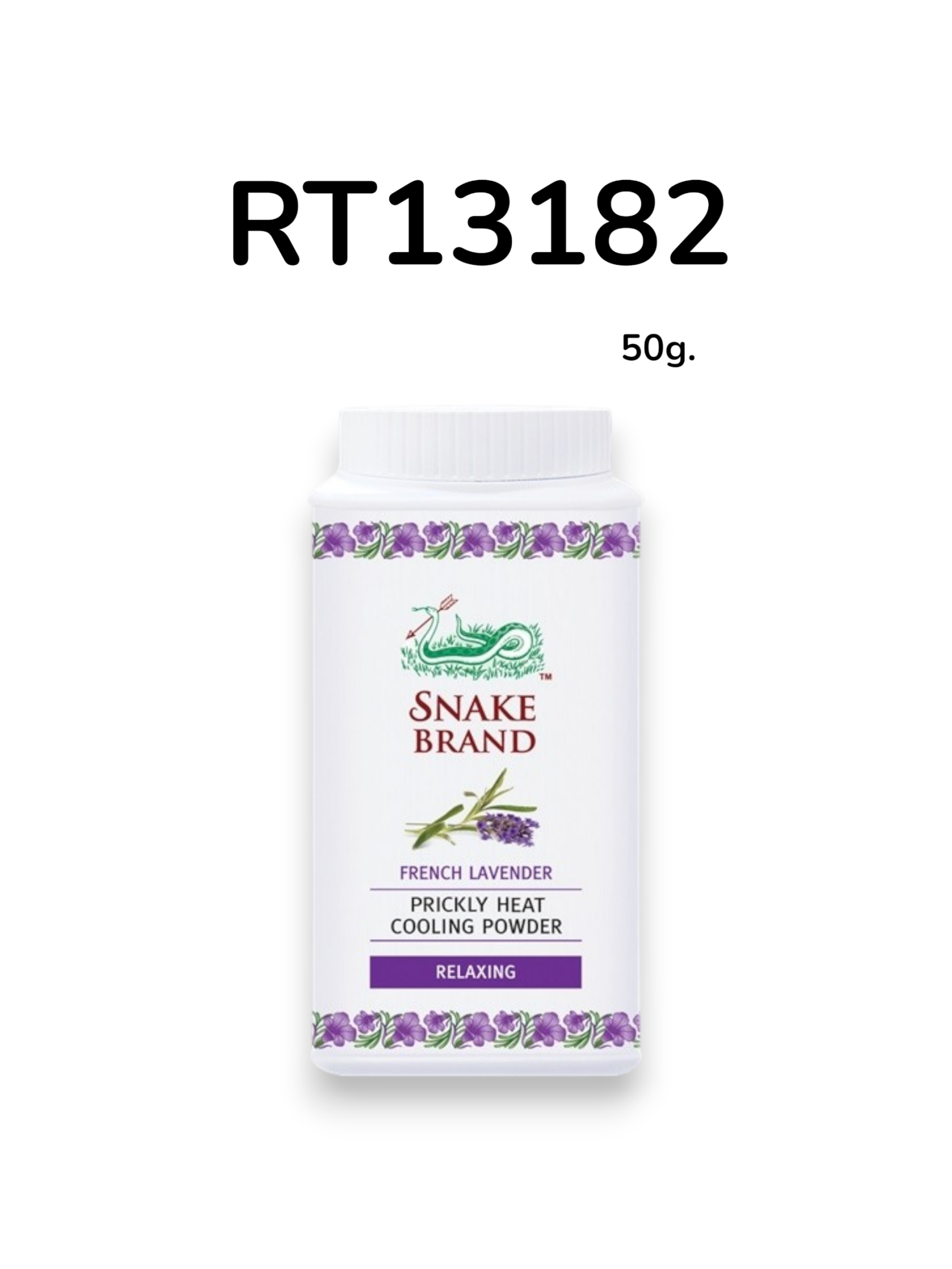 SNAKE BRAND Prickly Heat Cooling Powder Relaxing 50g.
