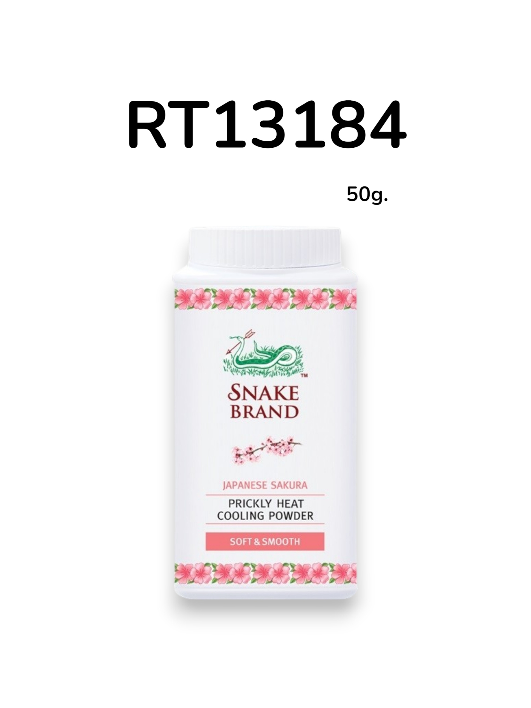 SNAKE BRAND Prickly Heat Cooling Powder Soft&Smooth 50g.