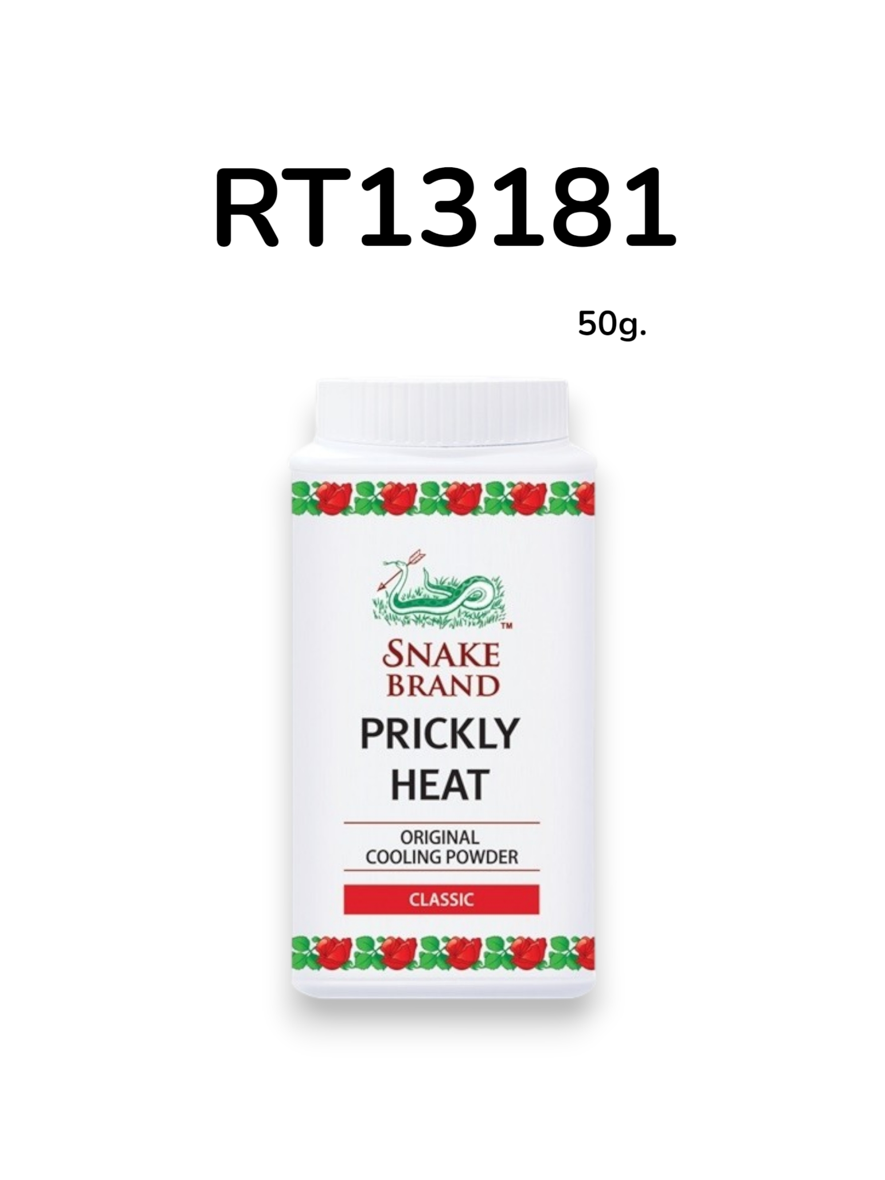 SNAKE BRAND Prickly Heat Cooling Powder Classic 50g.