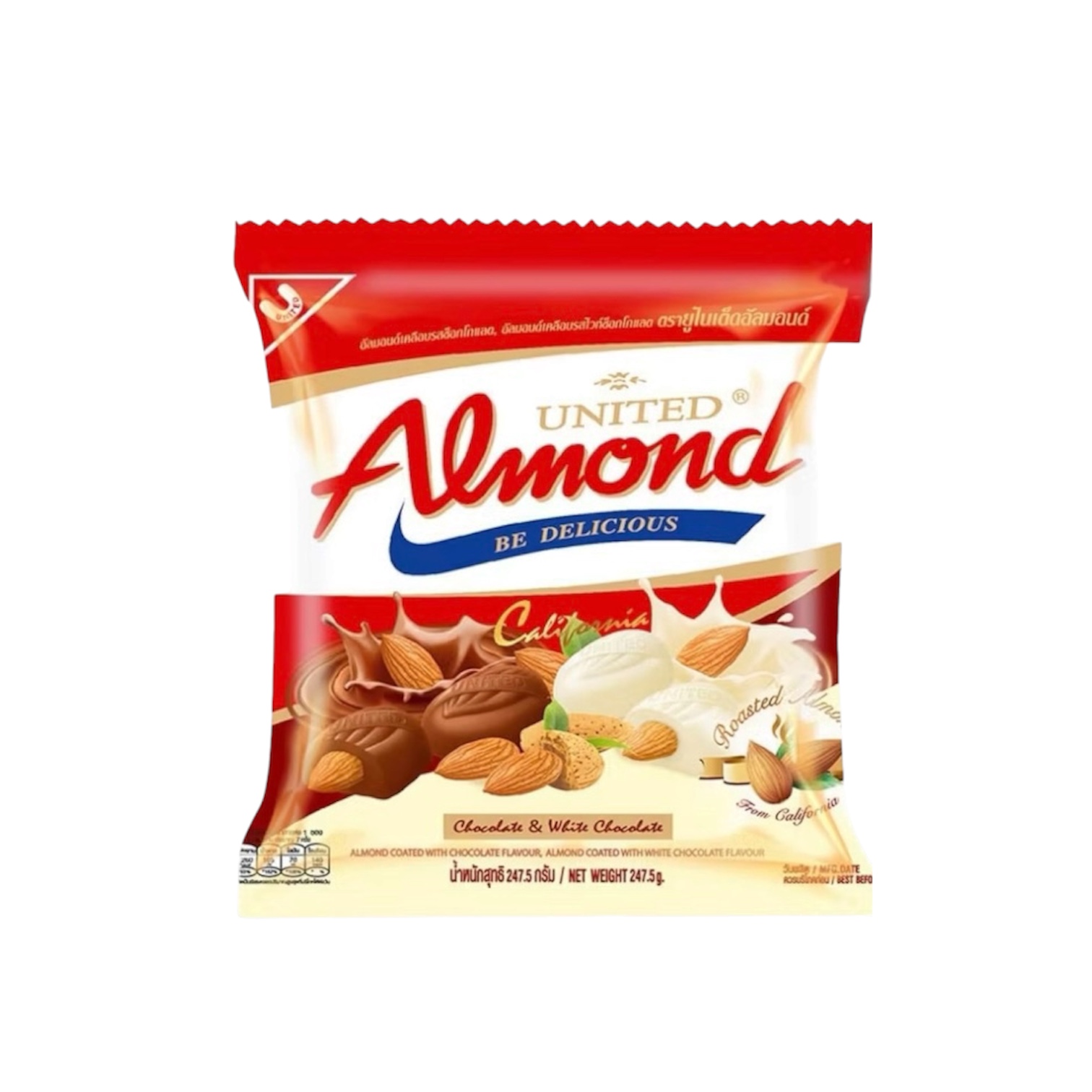 UNITED Almond Chocolate & White Chocolate 247.5g.
