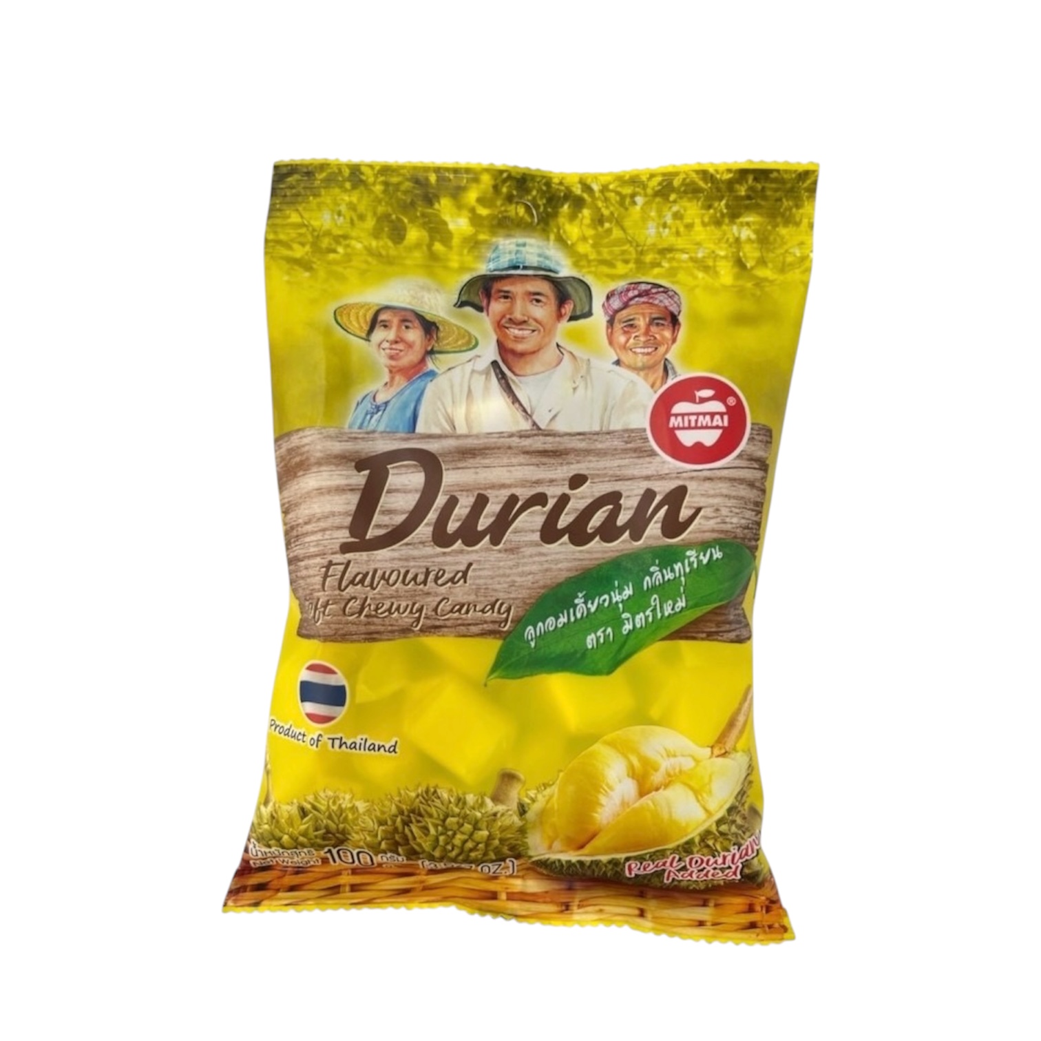 MITMAI Chao Suan  Durian Soft Chewy Candy 100g.