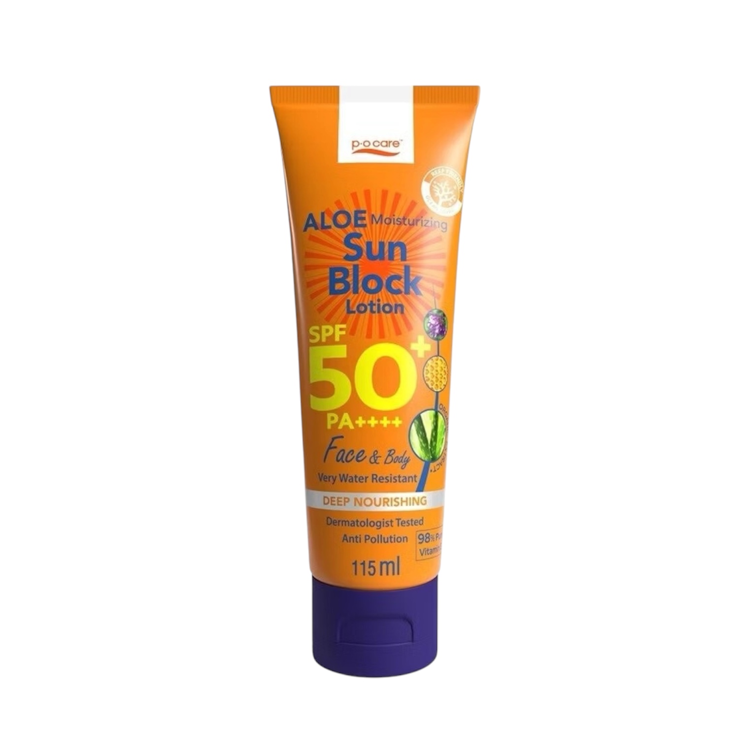 P.O.CARE AloeMoisturizing SunBlockLotion Spf50Face&Body 115ml