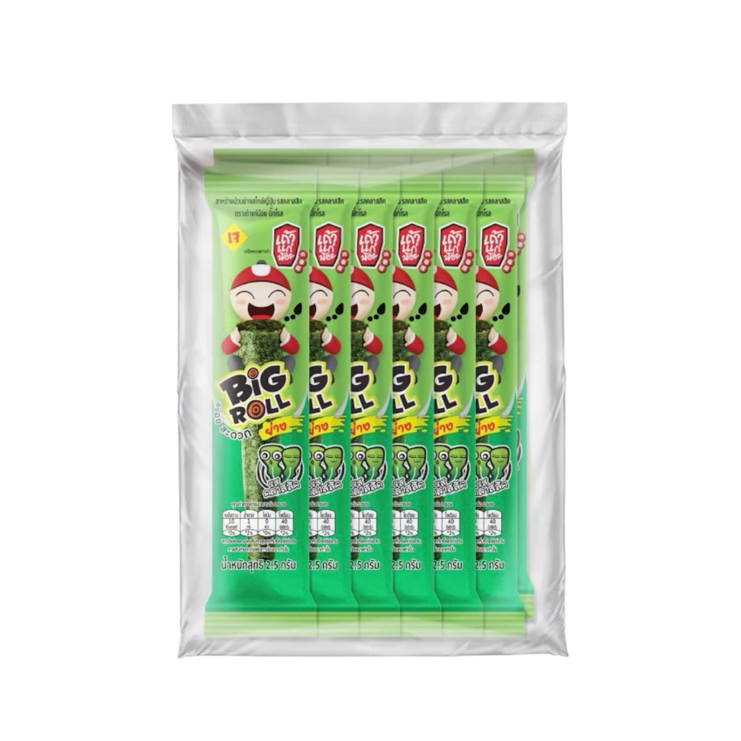 TAO KAE NOI Big Roll Grilled Seaweed Classic Flavor (2.5g. x 3)