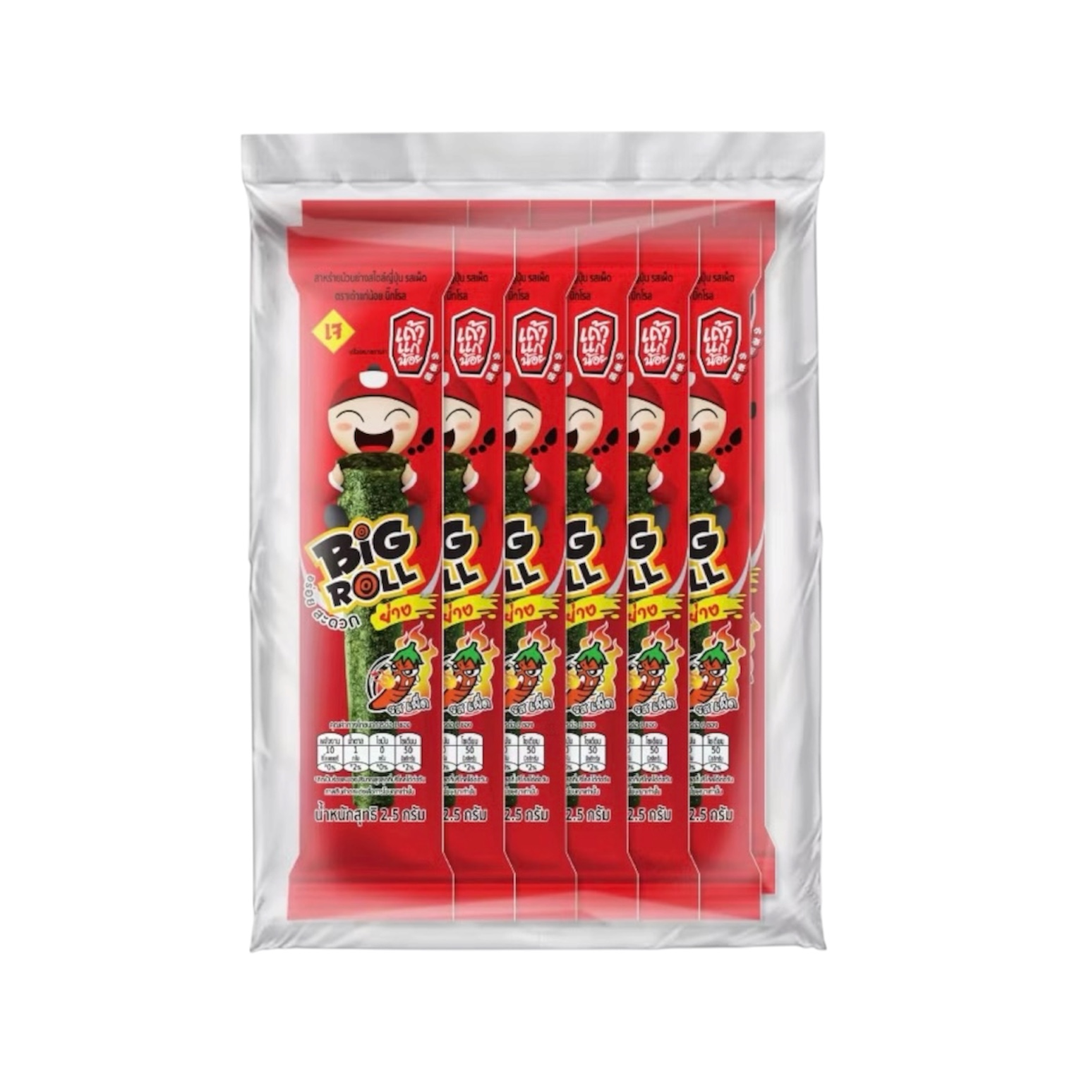 TAO KAE NOI Grilled Seaweed Roll (Big Roll) Spicy Flavor (2.5g.x12)