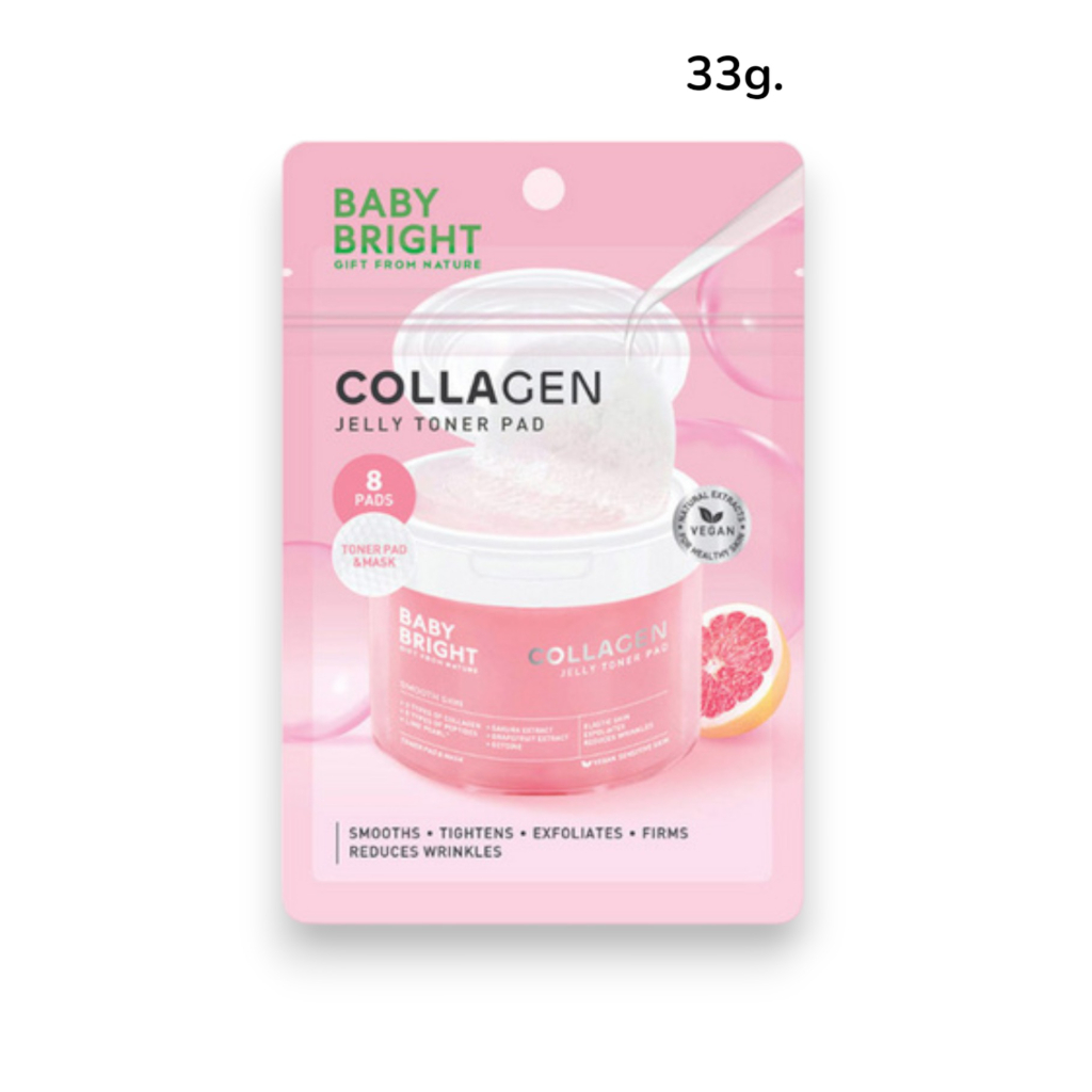 (NA) BABY BRIGHT Collagen Jelly Toner Pad 33g.
