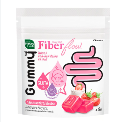 (D) Handy Herb Fiber Flow Gluta กลิ่นสตรอว์เบอร์รี่โยเกิร์ต 24g