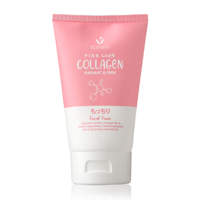 SCENTIO Pink Collagen & Firm Facial Foam 100ml.
