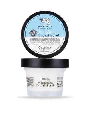 SCENTIO Milk Plus Whitening Q10 Facial Scrub 100g.