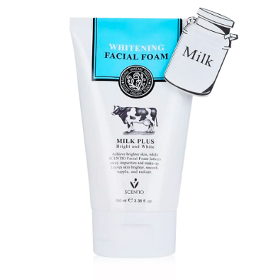 SCENTIO Milk Plus Whitening Facial Foam Q10 100ml.