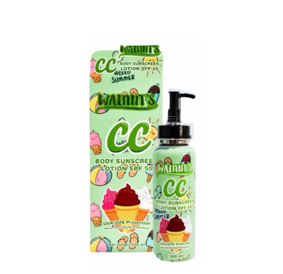 Walnut's CC Green Body Sunscreen Lotion SPF50 200ml.